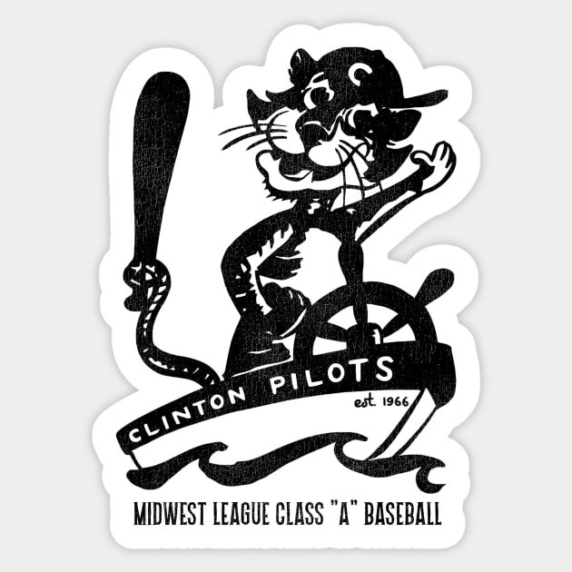 Defunct Clinton Pilots Baseball Team Sticker by Defunctland